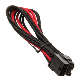 SilverStone PCIe-8-pin uz PCIe-6+2-pin kabelis, 250mm - melns/sarkans
