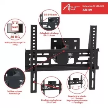 LCD sienas kronšteins AR-49 22-47'' 30KG