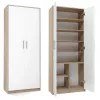 Dokumentu skapis OLIV 2D 74x35x180 cm, sonomas ozols/balts