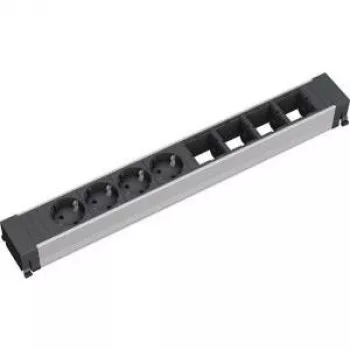 Strāvas pagarinātājs 4 AC kontaktligzdas Bachmann 909.007 Melns Sudrabs