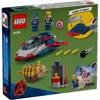Būvēšanas komplekts LEGO Marvel Super Heroes Captain America Thanos 76319 — 107 detaļas, 2 minifigūras, vecums 4+