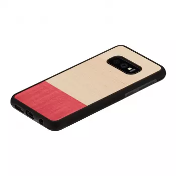 Cietais aizsargmaciņš Galaxy S10e man and wood miss match black — dabīgā koka un polikarbonāta kombinācija