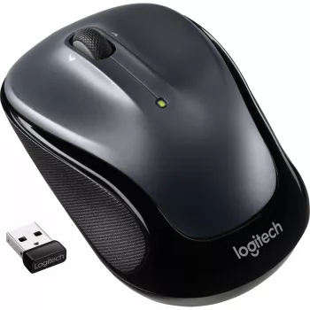 LOGITECH M325s pele, optiska, 5 pogas, bezvadu 2.4 GHz, USB uztvērējs, tumši pelēka