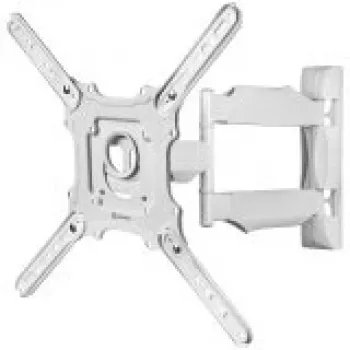 Sienas TV kronšteins ONKRON M4-W 32–65 collām (81–165 cm), slīpums un pagrieziens, VESA līdz 400×400, max slodze 35 kg, balts