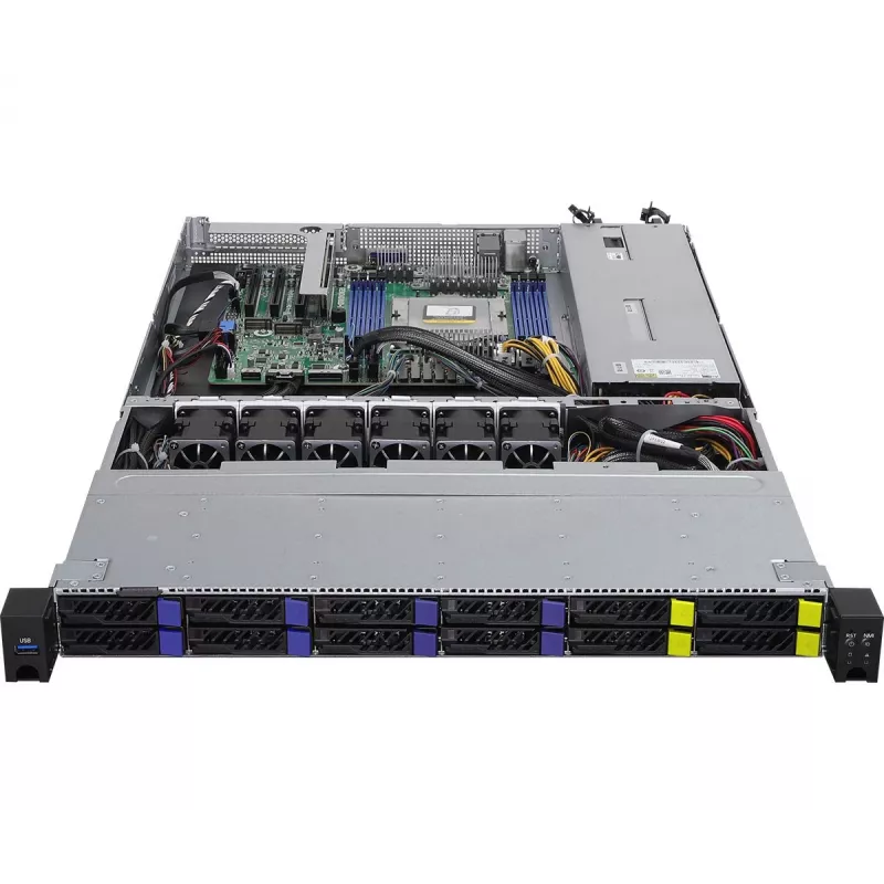 ASRock 1U8S4E-GENOA/2T servera barebone ar SP5 (LGA 6096) ligzdu, 1U plaukta statīvs