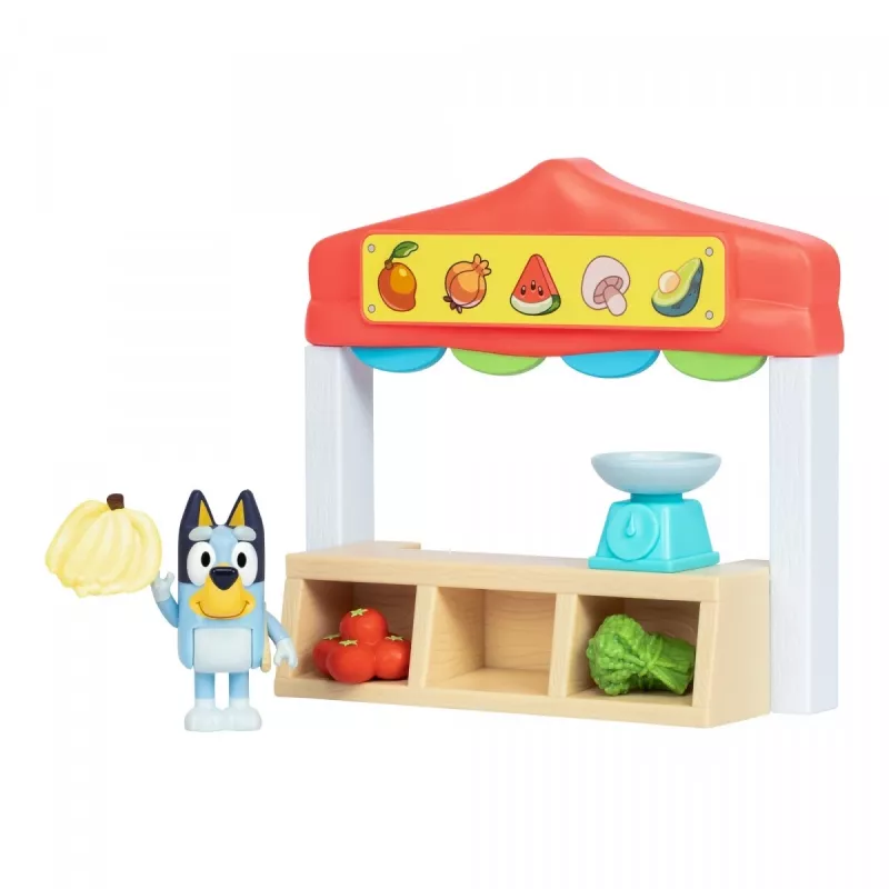 Figūriņu komplekts TMTOYS Mini Bluey Pārtikas veikals BLU17555 – miniatūru tēlu komplekts rotaļām