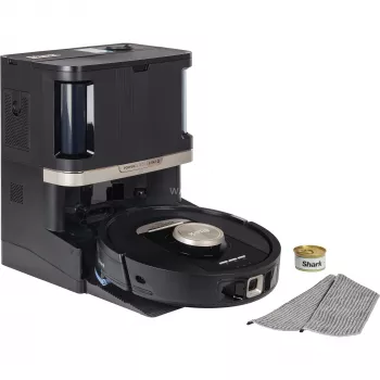 Shark PowerDetect NeverTouch Pro RV2800ZEEU 2-in-1 putekļsūcējs un mopējs robots, LiDAR, 20kPa, Melns