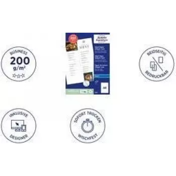 Fotopapīrs A4 Avery 2681 Matēts 200 g/m² Inkjet 50 loksnes