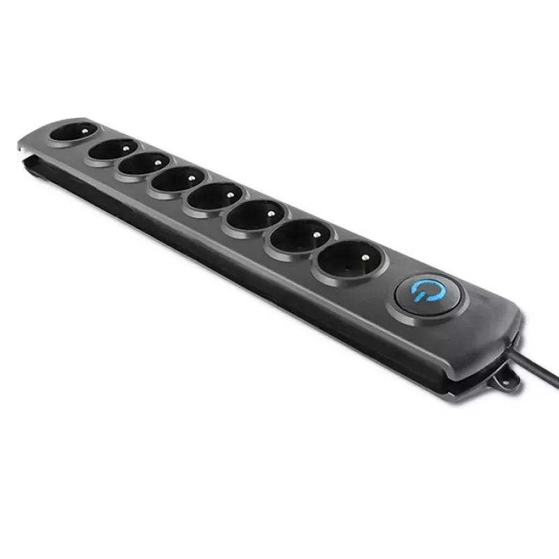 Pārsprieguma aizsargs Qoltec 50113 Melns 8 AC kontaktligzdas 230 V 1.8 m