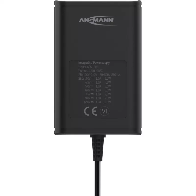 Barošanas adapteris/invertors Ansmann 1201-0023, 12W, 100-240V, melns
