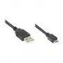 Savienojuma kabelis USB 2.0 Spraudnis A uz spraudni Micro B, melns, 0,6m, Good Connections® (2510-MB006)