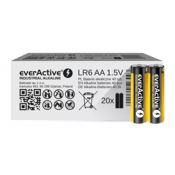 Vienreizlietojamā sārma baterija everActive EVLR6S2IK AA 1,5 V — 40 gab. iepakojums