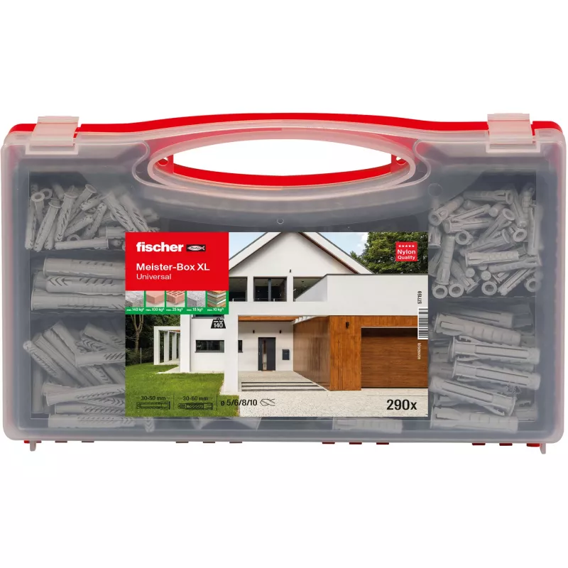 fischer 577159 Meister-Box XL Sienas dībeļu komplekts 290 gab. (577159)