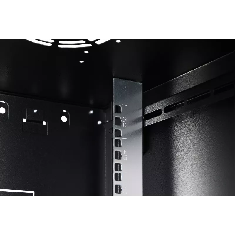 Sienas tīkla skapis DIGITUS Dynamic-N DN-37111 — 12U, 600x600 mm, IP20, atslēgas slēdzene