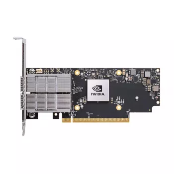 Tīkla adapteris NVIDIA ConnectX-7 iekšējais optiskais 50000 Mbit/s PCIe, melns/pelēks