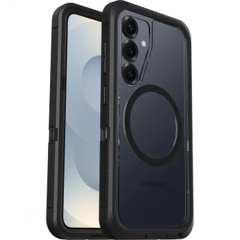OtterBox Defender XT Clear Magnets Samsung Galaxy S25 caurspīdīgs/melns rūdīta stikla ekrāna aizsargs