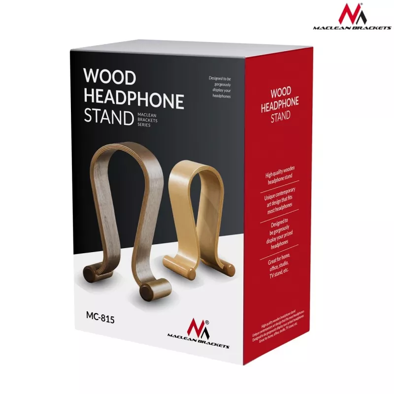 MACLEAN MC-815O Koka austiņu statīvs gaišs ozols