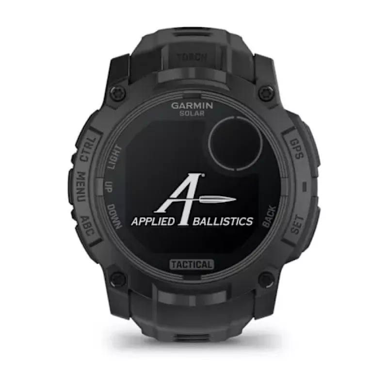 Garmin Instinct 3 Solar Tactical Edition 50 mm viedais pulkstenis, melns, ar silikona siksniņu