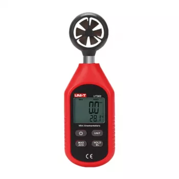 Rokas anemometrs UNI-T UT363 — vēja ātruma un temperatūras mērītājs, kompakts portatīvais mērinstruments