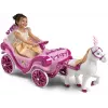 Huffy elektriskā Disneja princeses kariete ar zirgu 6 V rozā