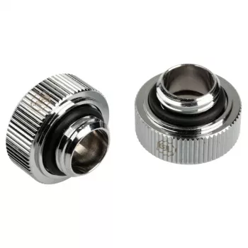 Adapteris G1/4 collu vīriešu uz 16 mm cieto cauruli BitsPower Touchaqua TA-FH16-GS, 2 gab., sudrabs