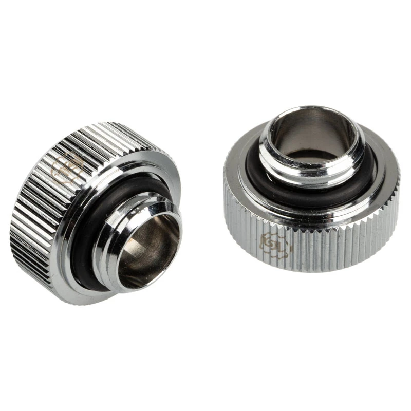 Adapteris G1/4 collu vīriešu uz 16 mm cieto cauruli BitsPower Touchaqua TA-FH16-GS, 2 gab., sudrabs