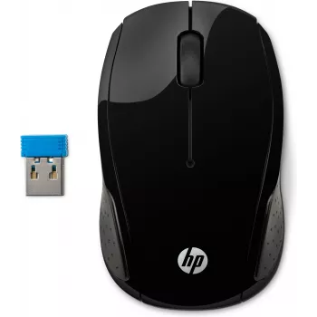 HP bezvadu pele 200, abpusēja, optiska, RF bezvadu, 1000 DPI, melna