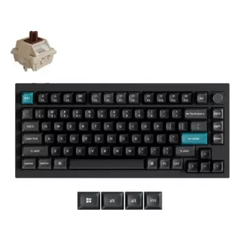 Mehāniskā 75% tastatūra Keychron Q1 Ultra 8K — USB + RF Bezvadu + Bluetooth, RGB, Melna