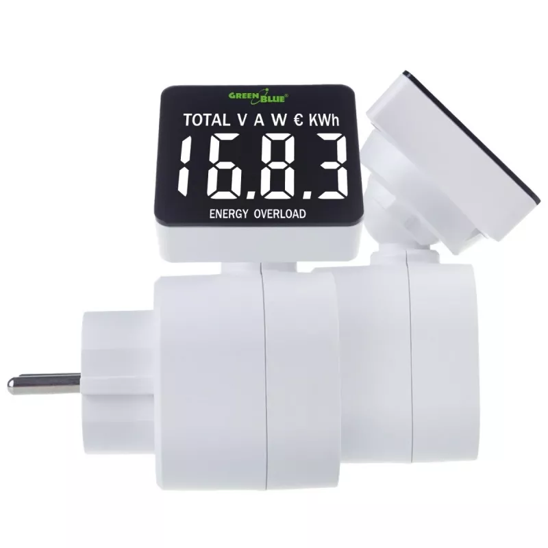 Enerģijas vatmetrs GreenBlue GB620E 220V, 16A, kontaktdakšas jaudas/enerģijas monitors
