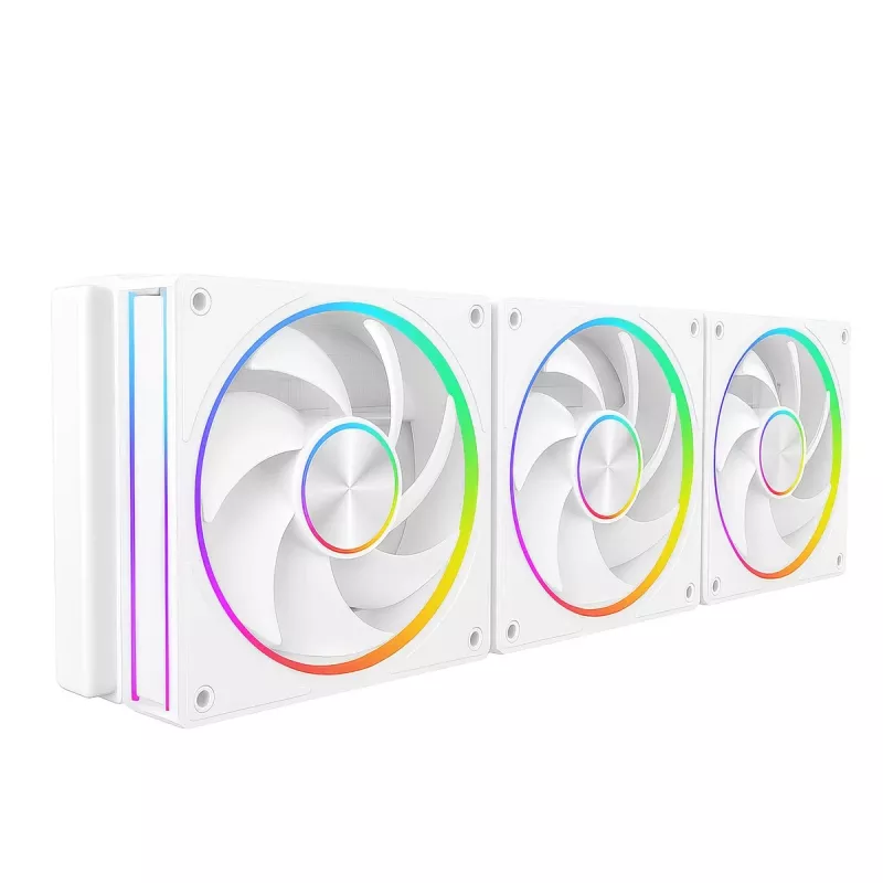 Korpusa ventilators MODECOM VOLCANO LOOP 120 ARGB White — 120 mm, ARGB apgaismojums, PWM atbalsts, 400–1400 RPM