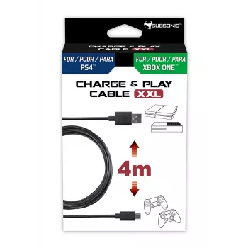 USB kabelis Subsonic SA5355 4m USB 2.0 A uz Micro-USB A Melns