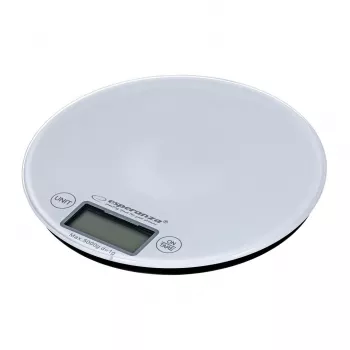Virtuves elektroniskie svari ESPERANZA EKS003W, 5 kg, 1 g precizitāte, rūdīts stikls, skārienjutīga vadība