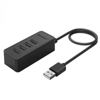 USB centrmezgls ORICO W5P-U3-030 4 portu USB 3.0, kompakts galda centrmezgls perifērijas ierīču pievienošanai