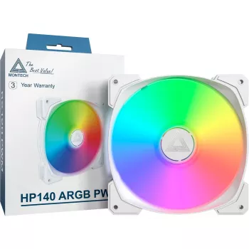 Montech HP140 ARGB PWM 14 cm balts ventilatora dators ar lāču gultni