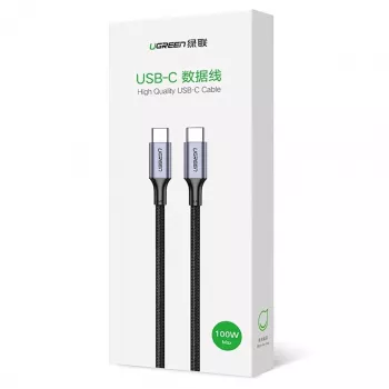 USB-C uz USB-C kabelis UGREEN 90120B — 3 m, 5 A, PD, 20 V, 480 Mbps, melns