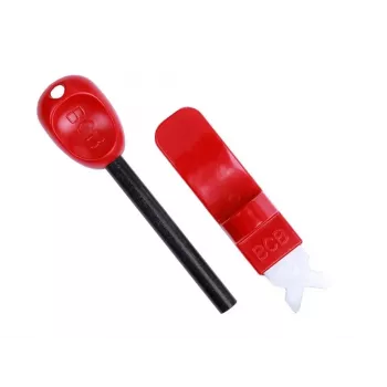 Izdzīvošanas kompass BCB CN340 — kompakts kompass ar gaismas ciparnīcu, plastmasas rokturis, 110 mm, 47 g, sarkans