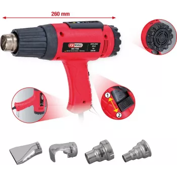 Karstā gaisa pistoles komplekts ks tools 960.1190 ar 4 uzgaļiem