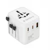 Ceļojumu lādētājs GEMBIRD TPA-1A2C20-01-W — 20 W, USB-A (18 W) + 2× USB-C (20 W), E tipa kontaktdakša, balts