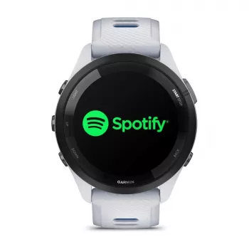 Viedpulkstenis GARMIN Forerunner 265 — 46 mm GFRP korpuss, AMOLED 1.3 collu, GPS/GLONASS/Galileo, 15 dienu akumulators, 5 ATM, silikona siksniņa