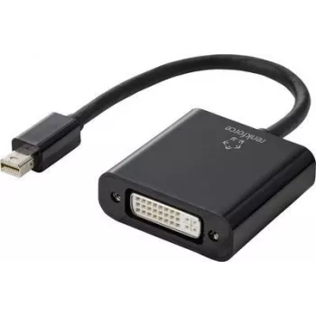 Renkforce RF-4769258 Mini-DisplayPort uz DVI adapteris [1x Mini-DisplayPort spraudnis - 1x DVI ligzda 24+5 kont.] Melns PVC apvalks 15 cm