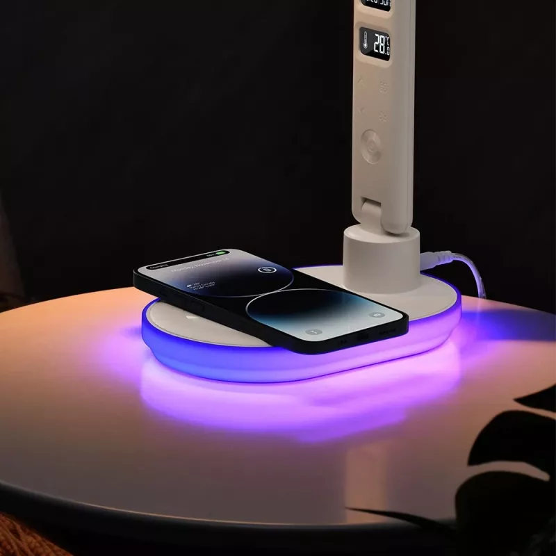 Galda lampa Hawk HW-LAMP03 White RGB — regulējama LED lampa ar RGB apgaismojumu