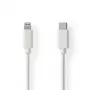 Nedis Lightning kabelis - USB 2.0 | Apple Lightning 8-Pin | USB-C™ savienotājs | 480 Mbps | niķelēts | 1.00 m | Apaļš | PVC | Balts