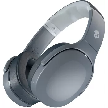 Austiņas Skullcandy Crusher Evo — vadu un Bluetooth, pelēkas, 40 h darbība, USB-C, AUX, salokāmas