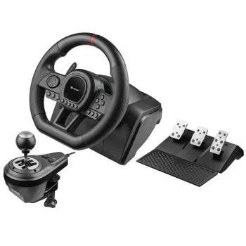 Manuālās pārnesumkārbas svira TRACER TRAJOY47345 — vadu 6-in-1 simreisa kontrolieris, 1,8 m kabelis, melns, ergonomisks neslīdošs satvēriens, 270° rotācija