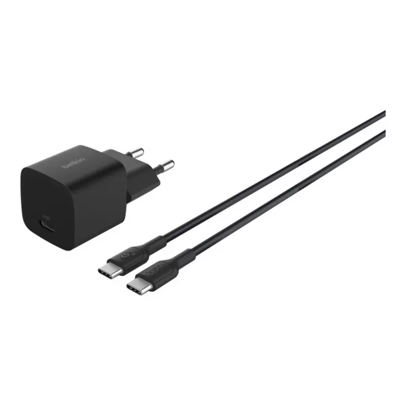 Belkin BoostCharge 25W USB-C PD/PPS iekštelpu lādētājs, 1 m kabelis, melns