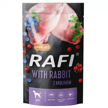 RAFI slapjā suņu barība Trusis 500 g paciņa