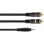 Adaptera kabelis 3.5 mm ligzda uz 2x RCA Omnitronic 3022514X, 0.5 m