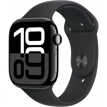 Apple Watch Series 10 alumīnija korpuss GPS + Cellular 46mm Dimanta melna Sport siksniņa Melna M/L
