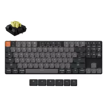 Mehāniskā tastatūra Keychron K1X-A4 80% QWERTY angļu, USB + Bluetooth, 87 taustiņi, LED fona apgaismojums, Pelēka