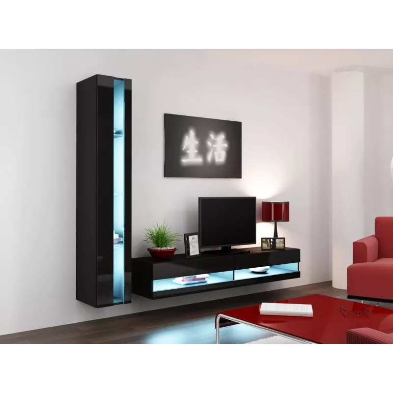 Cama plaukts VIGO NEW 180/40/30 melna/melni spīdīga